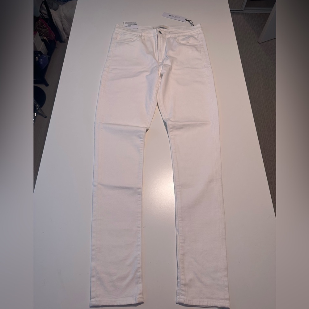 the twiggy tall mid rise skinny 7 for all mankind white jeans size 32 - Picture 3 of 10
